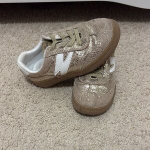 Steve Madden Kids Gold and White Sneakers